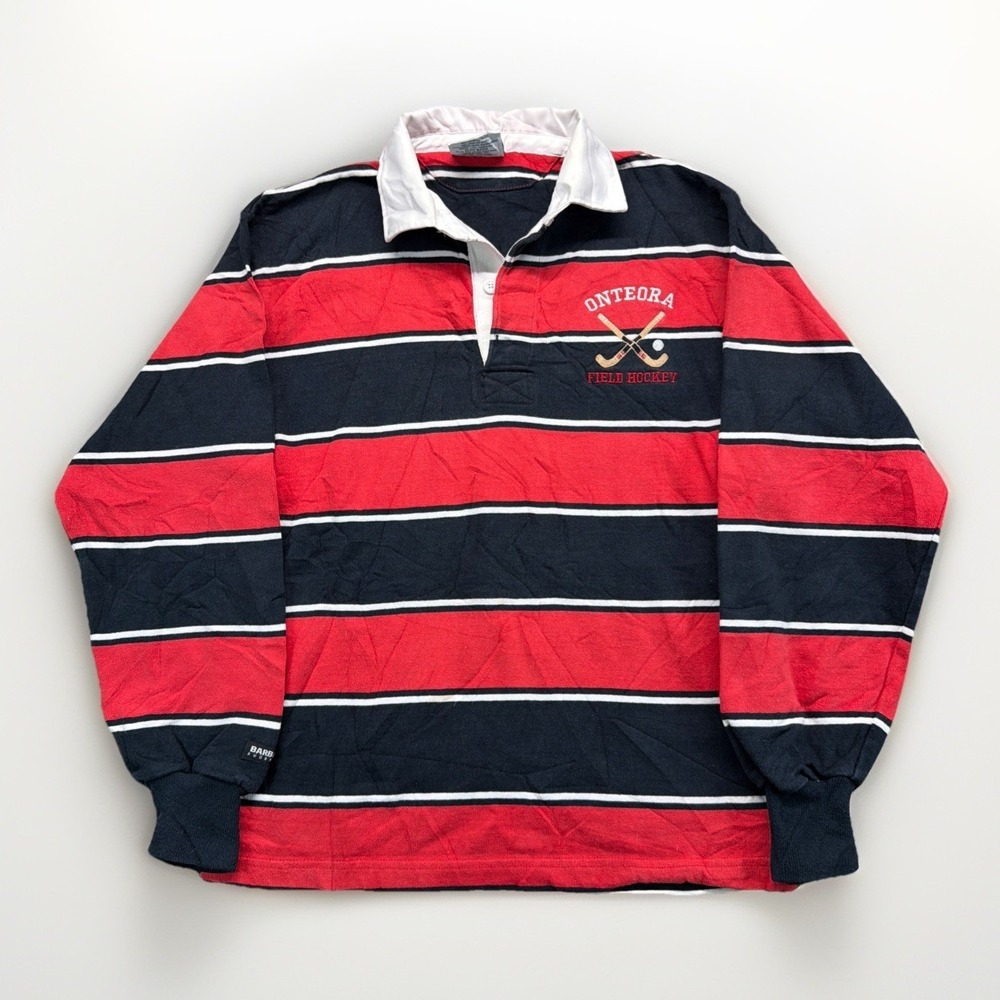 VTG Barbarian‎ Rugby Shirt Small Red Black Striped Onteora Field Hockey 90s